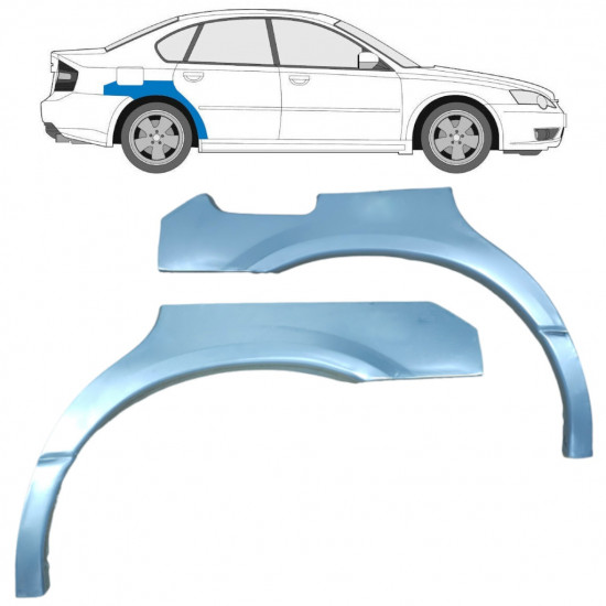 Lem zadného blatníka pre Subaru Legacy 1998-2004 / Ľavá+Pravá / Sada 9189