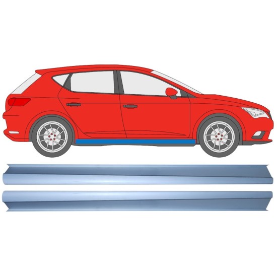 Opravný plech spodnej časti prahu pre Seat Leon 2012-2020 / Ľavá+Pravá / Sada 16984