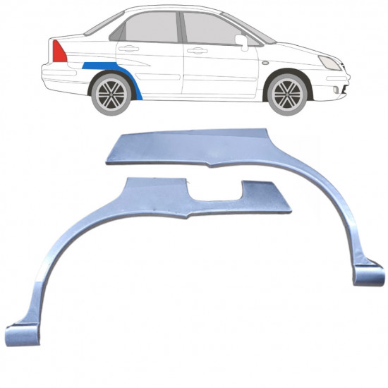 Lem zadného blatníka pre Suzuki Liana 2001-2007 / Ľavá+Pravá / Sada 9223