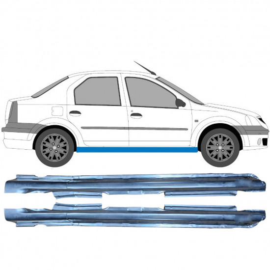 Kompletný prah pre Dacia Logan 2004-2009 / Ľavá+Pravá / Sada 6466