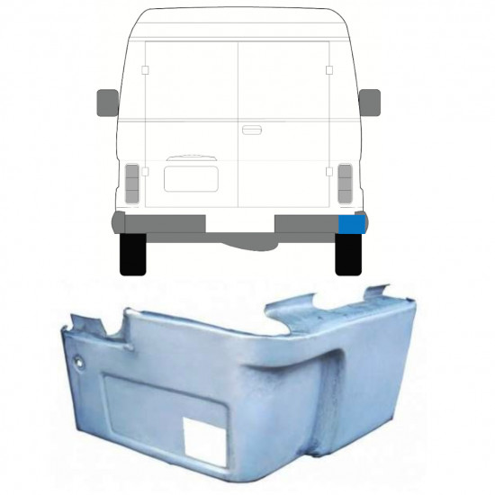 Opravný plech zadného rohu pre Volkswagen LT 1975-1996 / Pravá 11652
