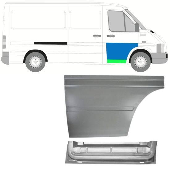 Opravný plech predných dverí vnútorný + vonkajší pre Volkswagen LT 1996-2005 / Pravá 16569