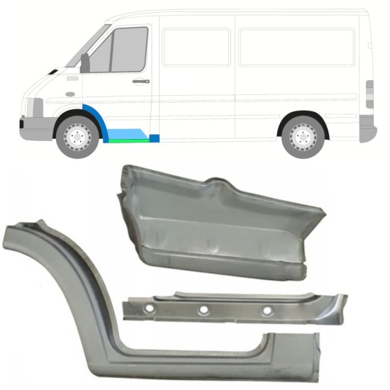 Opravný plech vnútorného prahu + blatníka + predného schodu pre Volkswagen LT 1996-2005 / Ľavý 16574