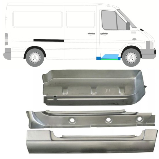Opravný plech vnútorného prahu + blatníka + predného schodu pre Volkswagen LT 1996-2005 / Pravá 16571