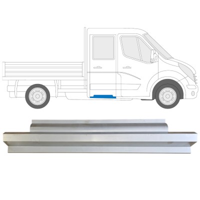 Opravný plech zadného prahu pre Renault Master 2010- / Vľavo = Vpravo (symetrické) / Dvojitá kabína 14570