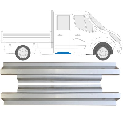 Opravný plech zadného prahu pre Renault Master 2010- / Ľavá+Pravá / Dvojitá kabína / Sada 14571