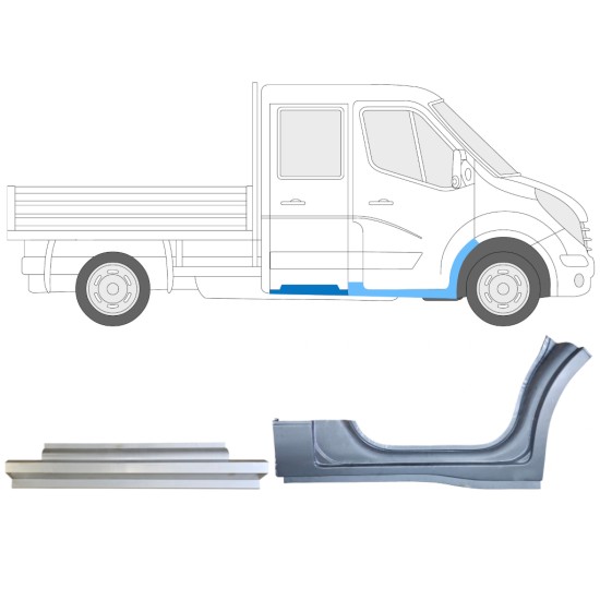 Opravný plech sada pre Renault Master 2010- / Pravá / Dvojitá kabína / 14913 Opravný plech sada pre Renault Master 2010- / Pravá / Dvojitá kabína / 14913