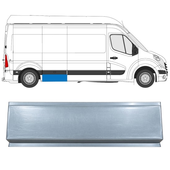 Opravný plech zadného blatníka predná časť pre Renault Master 2010-2024 / Vľavo = Vpravo (symetrické) 17293
