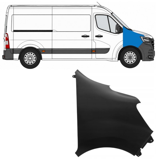 Predný blatník pre Renault Master 2019-2024 / Pravá 17253