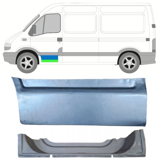 Opravný plech predných dverí vnútorný + vonkajší pre Nissan Interstar 2002-2010 / Ľavý 16881