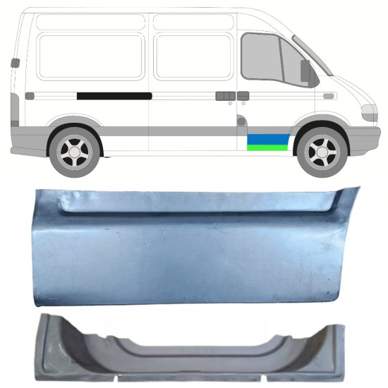 Opravný plech predných dverí vnútorný + vonkajší pre Nissan Interstar 2002-2010 / Pravá 16879