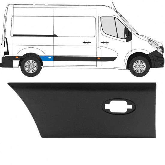 Bočná lišta zadného blatníka so svetlom pre Renault Master 2010- / L2 / Pravá 10930