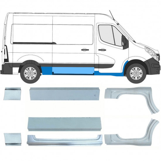 Opravný plech sada pre Renault Master 2010- / SWB /  10063