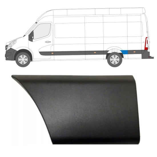 Bočná lišta zadného blatníka za kolesom pre Opel Movano 2010-2021 / Ľavý 16664