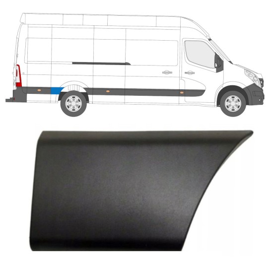 Bočná lišta zadného blatníka za kolesom pre Opel Movano 2010-2021 / Pravá 16663