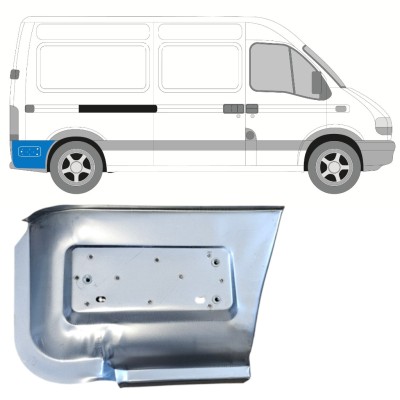 Opravný plech spodnej časti zadného blatníka za kolesom pre Renault Master 1998-2010 / Pravá 14877