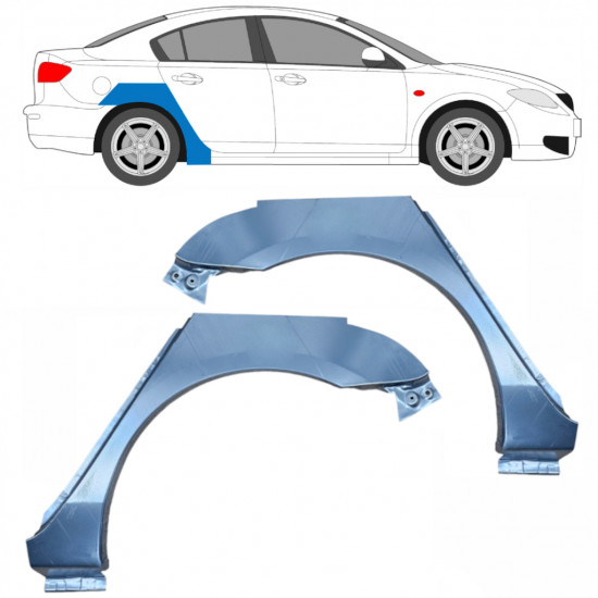 Lem zadného blatníka pre Mazda 3 BK 2003-2009 / Ľavá+Pravá / Sada 10604