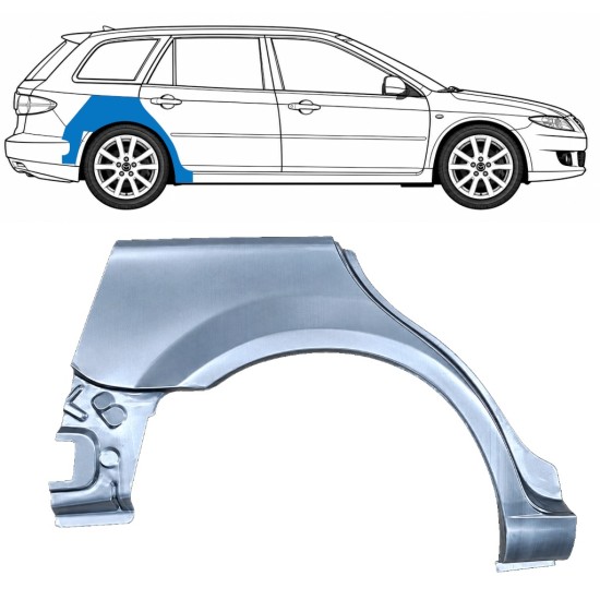 Lem zadného blatníka pre Mazda 6 GG GY 2002-2007 / Pravá / COMBI 6133
