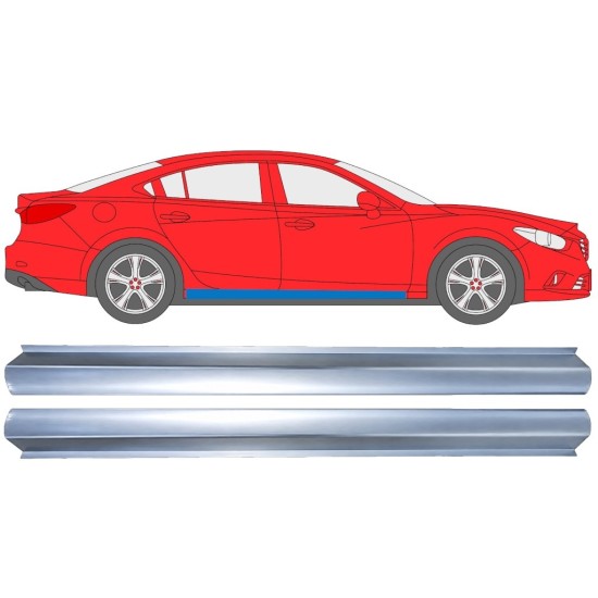 Opravný plech spodnej časti prahu pre Mazda 6 2012-2024 / Ľavá+Pravá / Sada 16979
