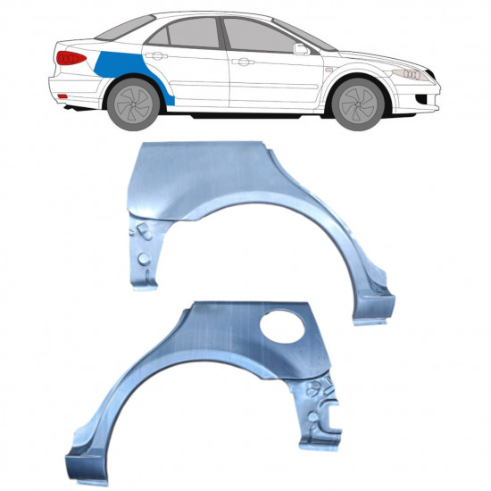 Lem zadného blatníka pre Mazda 6 2002-2008 / Ľavá+Pravá / HATCHBACK / Sada 9165