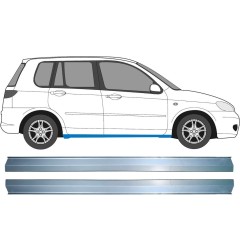 Opravný plech prahu pre Mazda 2 2003-2007 / Ľavá+Pravá / Sada 11356
