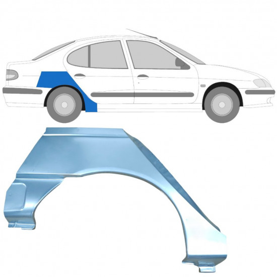 Lem zadného blatníka pre Renault Megane Classic 1995-2003 / Pravá 6962