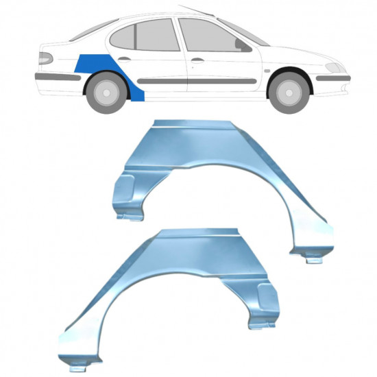 Lem zadného blatníka pre Renault Megane Classic 1995-2003 / Ľavá+Pravá / Sada 10602