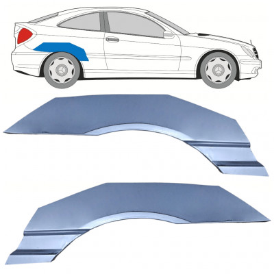 Lem zadného blatníka pre Mercedes CL203 2000-2008 / Ľavá+Pravá / Sada 10592