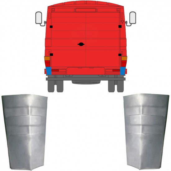 Opravný plech zadného rohu pre Mercedes 406-608d 1968-1986 / Sada 11442