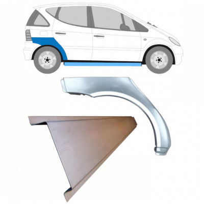 Opravný plech prahu + zadného blatníka pre Mercedes A-class 1997-2004 / Pravá / Sada 8721