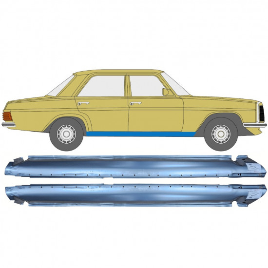 Opravný plech prahu pre Mercedes W114 W115 1968-1977 / Ľavá+Pravá / Sada 10627