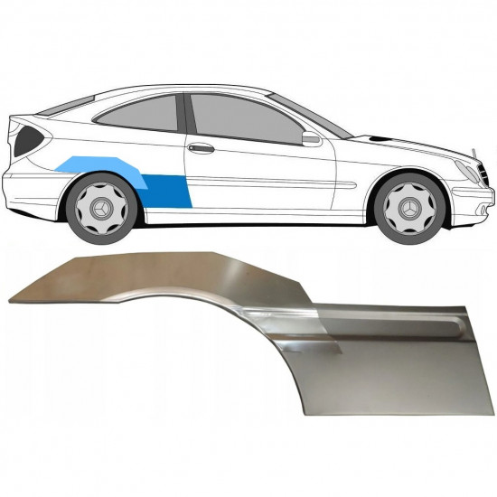 Lem zadného blatníka pre Mercedes CL203 2000-2008 / Pravá / Sada 10007