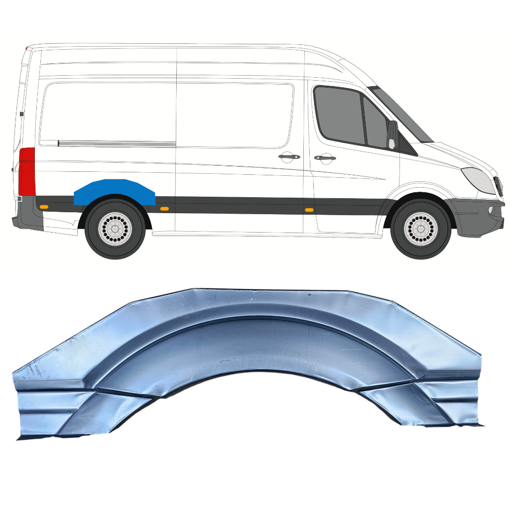 Lem Zadného Blatníka Pre Mercedes Sprinter 2006- / Vľavo = Vpravo (Symetrické) 7410