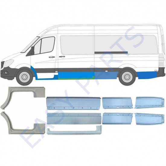 Opravný plech sada pre Mercedes Sprinter 2006- / LWB / Ľavá+Pravá /  10665