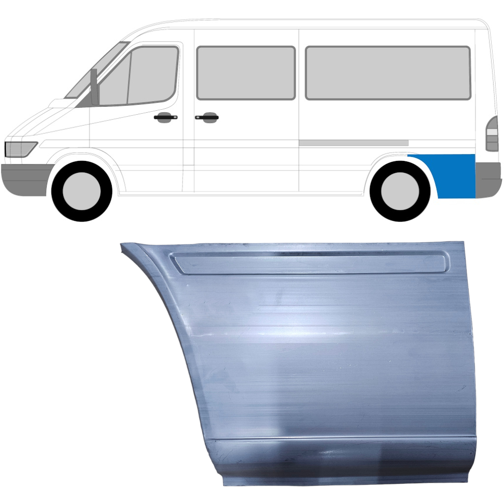 Opravný Plech Zadného Blatníka Zadná Časť Pre Mercedes Sprinter 1995- / Mwb / Ľavý 6747