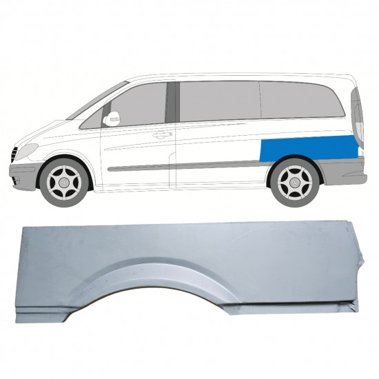 Lem zadného blatníka pre Mercedes Vito 2003- / SWB / Ľavý 8284