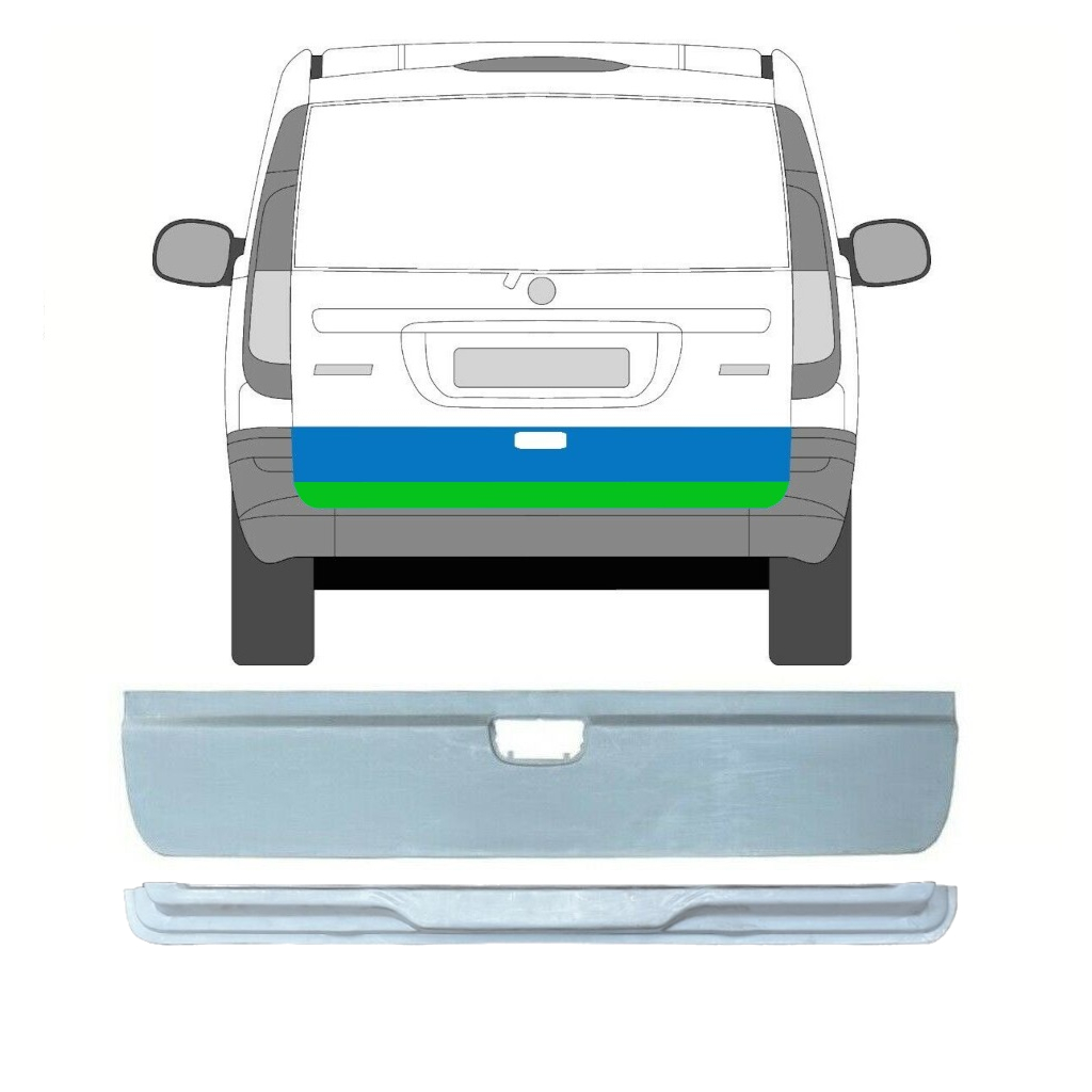 Opravný Plech Zadných Dverí Vnútorný + Vonkajší Pre Mercedes Vito W639 2003-2014 / Sada 9784