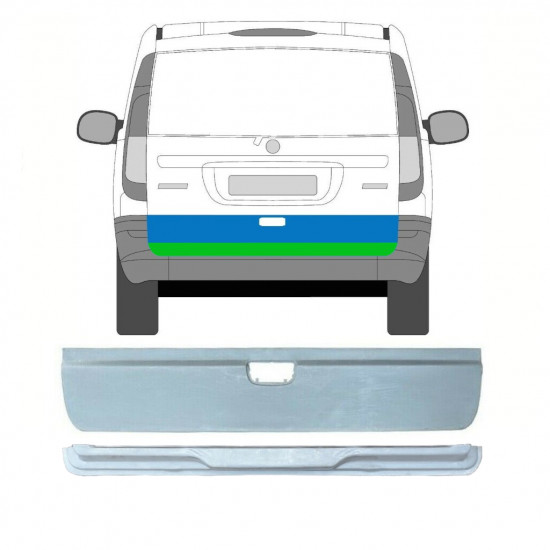 Opravný plech zadných dverí vnútorný + vonkajší pre Mercedes Vito 2003-2014 / Sada 9784