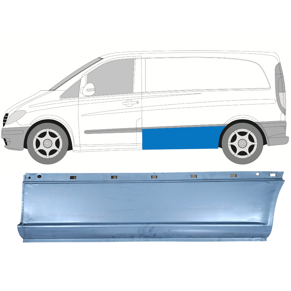 Opravný Plech Boku Pre Mercedes Vito W639 2003-2014 / Ľavý 6796
