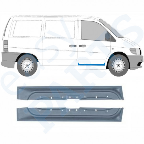 Opravný plech predných dverí vnútorný pre Mercedes Vito 1996-2003 / Ľavá+Pravá / Sada 10433