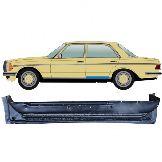 Opravný plech zadných dverí vnútorný pre Mercedes W123 1975-1985 / Ľavý 6777