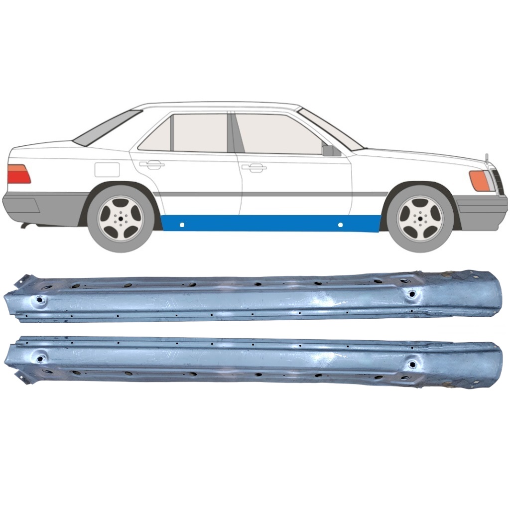Opravný Plech Celý Zosilnený Prah Pre Mercedes E-Class W124 1984-1996 / Ľavá+Pravá / Sada 9847