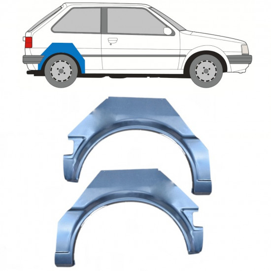 Lem zadného blatníka pre Nissan Micra 1982-1992 / Ľavá+Pravá / Sada 9897