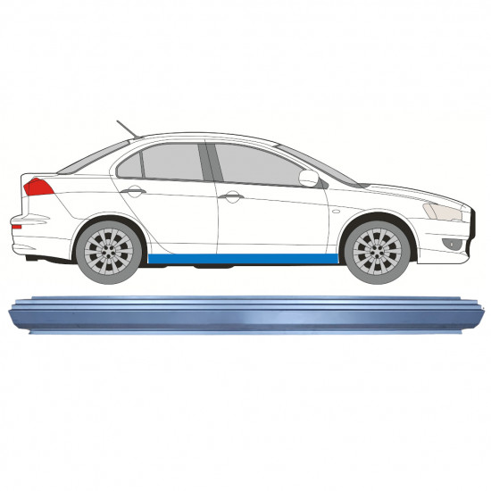 Opravný plech prahu pre Mitsubishi Lancer 2007- / Vľavo = Vpravo (symetrické) 7933