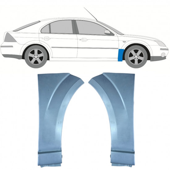 Opravný plech predného blatníka pre Ford Mondeo 2000-2007 / Ľavá+Pravá / Sada 10049