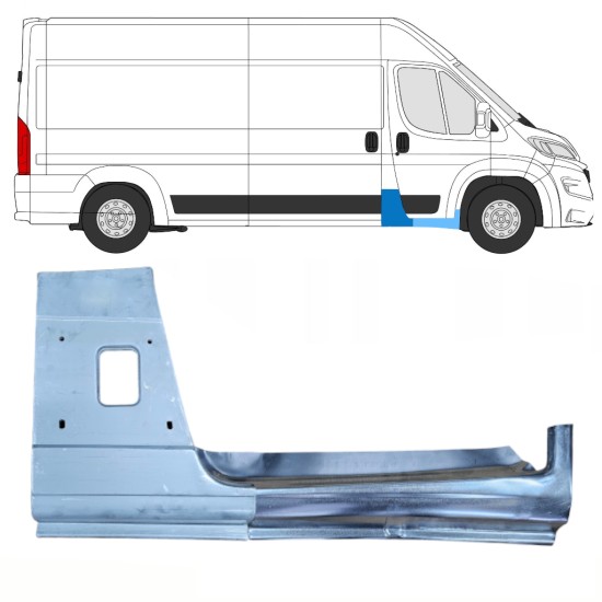 Opravný diel B-stĺpika + Opravný plech prahu pre Opel Movano 2021-2026 / Pravá 16471