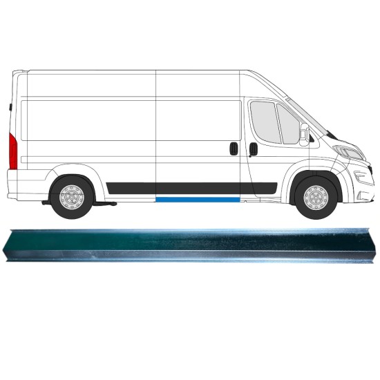 Opravný plech vnútorného stredného prahu pre Opel Movano 2021-2026 / Vľavo = Vpravo (symetrické) 16473