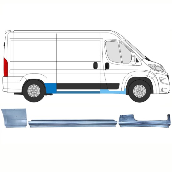 Opravný plech sada pre Opel Movano 2021-2026 / Pravá / 16526