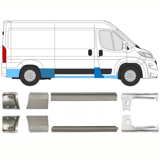 Opravný plech sada pre Opel Movano 2021-2026 / Ľavá+Pravá 16444