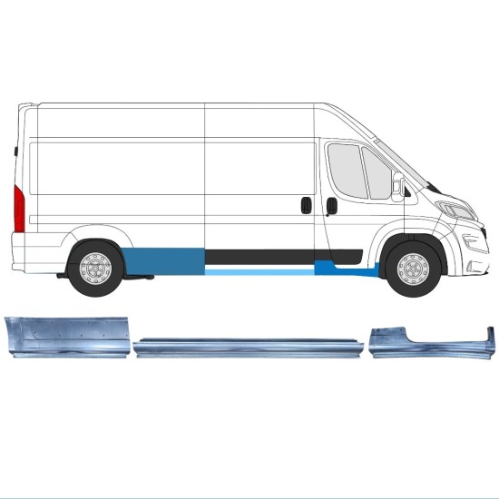 Opravný plech sada pre Opel Movano 2021-2026 / Pravá / 16524